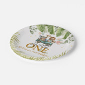 サファリジャングルワイルドワンファースト誕生日 ペーパープレート (アングル)