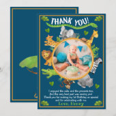 サファリジャングルワイルドワン動物 サンキューカード (正面/裏面)