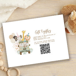 サファリジャングル動物のギフトレジストリの囲い エンクロージャーカード