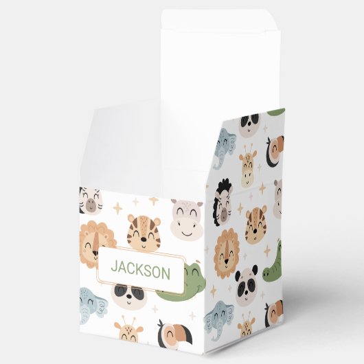 サファリジャングル動物のバードデイの男の子のギフトお願いボックス フェイバーボックス (オープン)