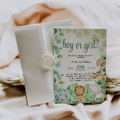 サファリジャングル動物の水の色の性別を明らかにする 招待状