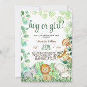 サファリジャングル動物の水の色の性別を明らかにする 招待状 (正面)