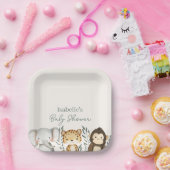 サファリジャングル動物の男の子のシャワー ペーパープレート (パーティー)