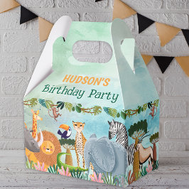 サファリジャングル動物の誕生日カスタム フェイバーボックス