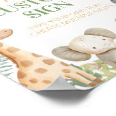 サファリジャングル動物の誕生日パーティーテーブルサイン ポスター (角)