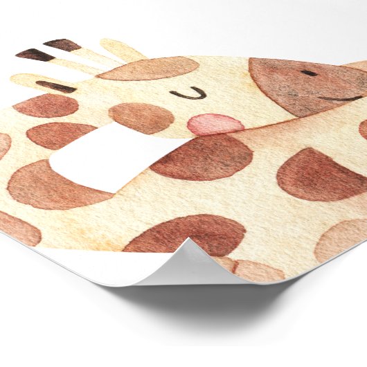 サファリジャングル動物の赤ちゃんシャワーへようこそ ポスター (角)