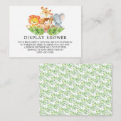 サファリジャングル動物の赤ちゃんシャワーギフトディスプレイ エンクロージャーカード (正面/裏面)