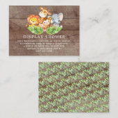 サファリジャングル動物の赤ちゃんシャワーギフトディスプレイ エンクロージャーカード (正面/裏面)