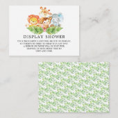 サファリジャングル動物の赤ちゃんシャワーギフトディスプレイ エンクロージャーカード (正面/裏面)