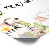 サファリジャングル動物の赤ちゃんシャワー好意サイン ポスター (角)