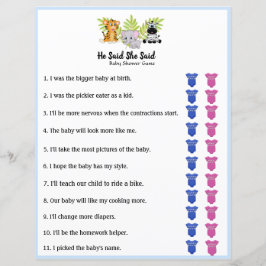 サファリジャングル動物の赤ちゃんシャワー彼は彼女が言った