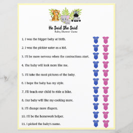 サファリジャングル動物の赤ちゃんシャワー彼は彼女が言った