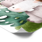 サファリジャングル動物の赤ちゃんシャワー歓迎サイン ポスター (角)