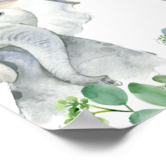 サファリジャングル動物の赤ちゃんシャワー歓迎サイン ポスター (角)