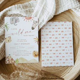 サファリジャングル動物の赤ちゃんシャワー 招待状