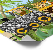 サファリジャングル動物の電車の誕生日ポスター ポスター (角)