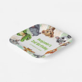 サファリジャングル動物をテーマにした子どもの2歳の誕生日 ペーパープレート (傾斜あり)