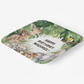 サファリジャングル動物をテーマにした子供の誕生日 ペーパープレート (傾斜あり)