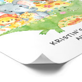 サファリジャングル動物ウェルカムベビーシャワーポスター ポスター (角)