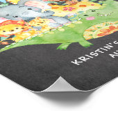 サファリジャングル動物ウェルカムベビーシャワーポスター ポスター (角)