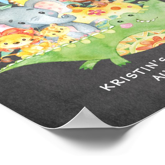 サファリジャングル動物ウェルカムベビーシャワーポスター ポスター (角)