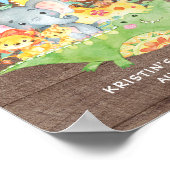 サファリジャングル動物ウェルカムベビーシャワーポスター ポスター (角)