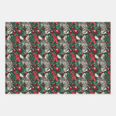 サファリジャングル動物クリスマスイオンタイガーゼブラ ラッピングペーパーシート (正面3)