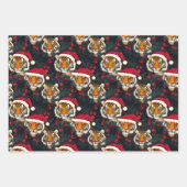 サファリジャングル動物クリスマスイオンタイガーゼブラ ラッピングペーパーシート (正面2)