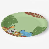 サファリジャングル動物テーマパーティー ペーパープレート (アングル)