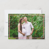 サファリジャングル動物ベビーシャワー写真ありがとう サンキューカード (裏面)