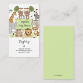 サファリジャングル動物ベビーシャワー登録 エンクロージャーカード (正面/裏面)