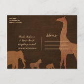 サファリジャングル動物園の動物が日付を保存 案内ポストカード (裏面)