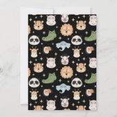 サファリジャングル動物園の動物の誕生日男の子の招待状 招待状 (裏面)