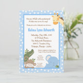 サファリジャングル動物園の赤ちゃんシャワー招待状（５ｘ７） 招待状 (スタンド正面)