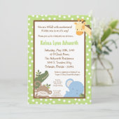 サファリジャングル動物園アニマルベビーシャワー招待状 招待状 (スタンド正面)