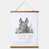 サファリジャングル動物園動物サイの装飾 吊り下げ型タペストリー (正面)