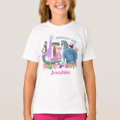 サファリジャングル動物女子バースデー Tシャツ (正面)