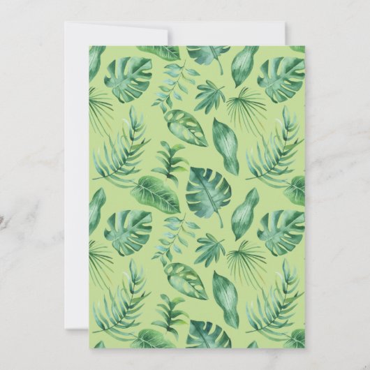 サファリジャングル動物4回の野生の4歳の誕生日 招待状 (裏面)