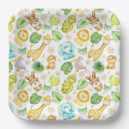 サファリジャングル動物 ペーパープレート