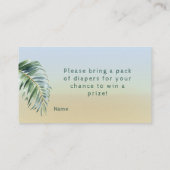 サファリジャングル熱帯おむつラッフルシャワーゲーム 名刺 (裏面)