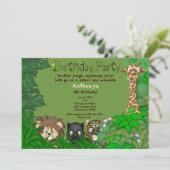 サファリジャングル誕生日招待状 招待状 (スタンド正面)