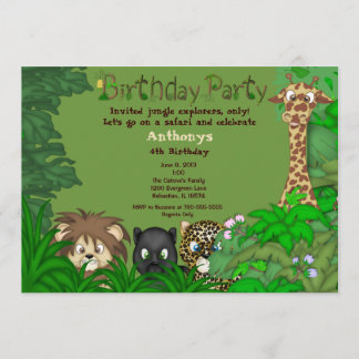 サファリジャングル誕生日招待状 招待状