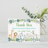 サファリジャングル赤ちゃんシャワーありがとう サンキューカード (スタンド正面)
