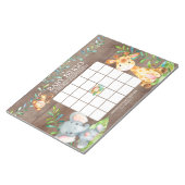 サファリジャングル赤ちゃんシャワービンゴゲームメモ帳 ノートパッド (アングル)