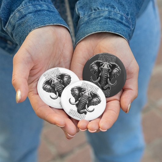 サファリスクワッドアフリカゾウ動物園アドベンチャー 缶バッジ