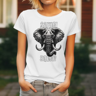 サファリスクワッドアフリカゾウ動物園アドベンチャー Tシャツ