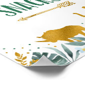 サファリスナックグリーンリー金ゴールド誕生日サイン ポスター (角)