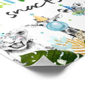 サファリスナックサファリパーティー動物誕生日サイン ポスター (角)