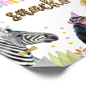 サファリスナックサファリパーティー動物誕生日サイン ポスター (角)