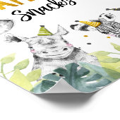 サファリスナックサファリパーティー動物誕生日標識 ポスター (角)